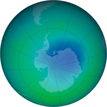 December 2008 monthly mean Antarctic ozone